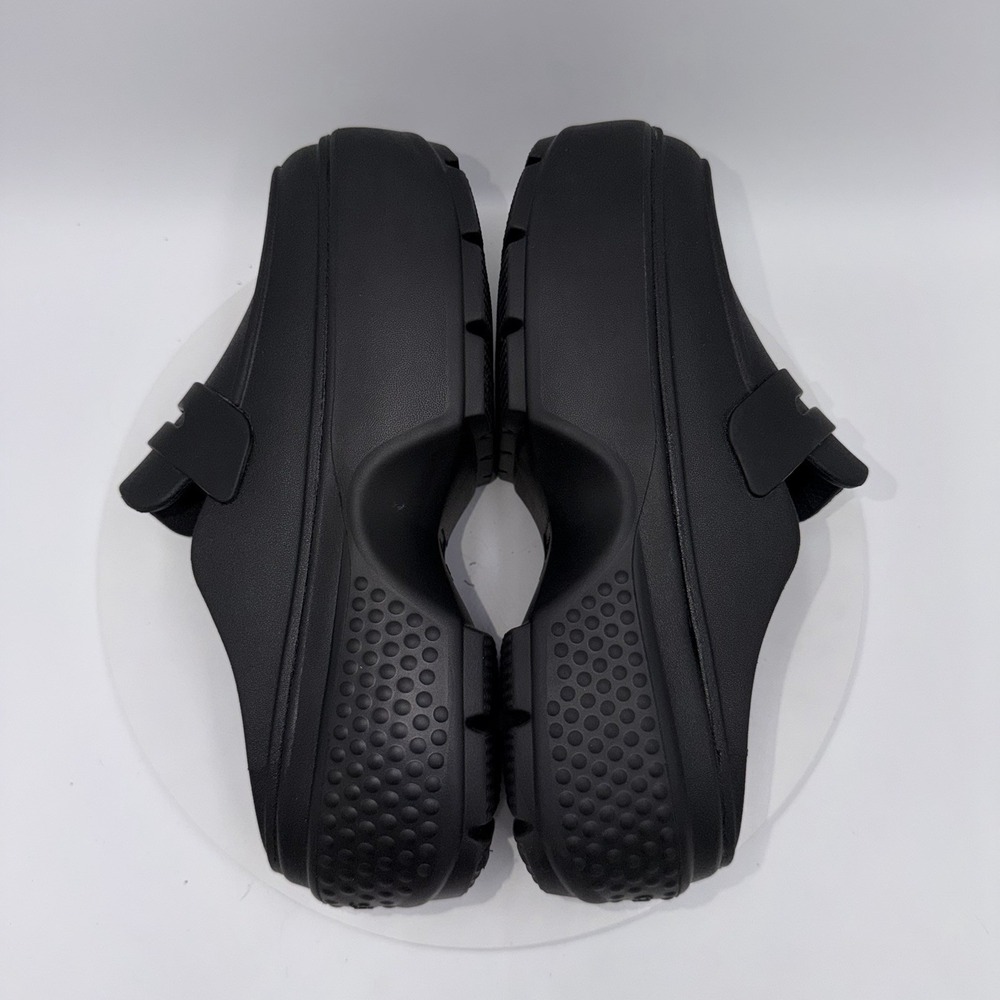 Crocs Stomp Penny Loafers Slides Mules Black Chunky Platform Sandals Shoes W 9 - Picture 4 of 8